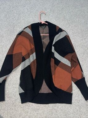 Rachel Zoe Plaid Open Front Cardigan Sweater Warm Women's Size Small